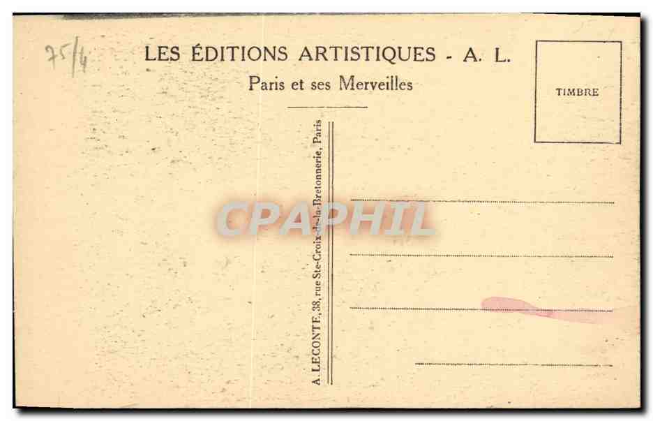 CPA Paris Notre Dame Statue  — Verso