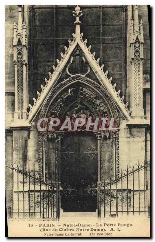 CPA Paris Notre Dame La Porte Rouge Rue du cloitre Notre Dame