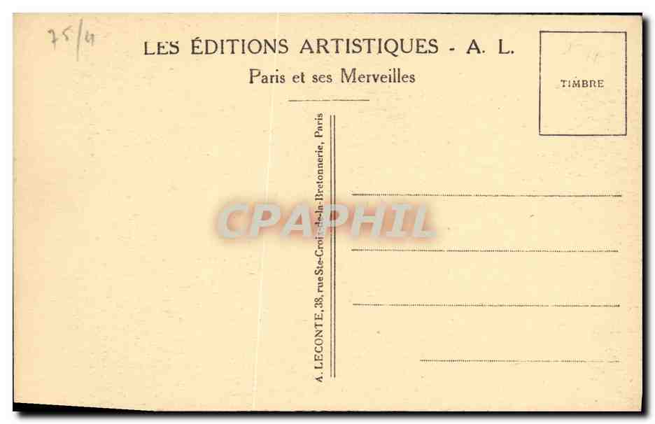 CPA Paris Notre Dame La Porte Rouge Rue du cloitre Notre Dame — Verso