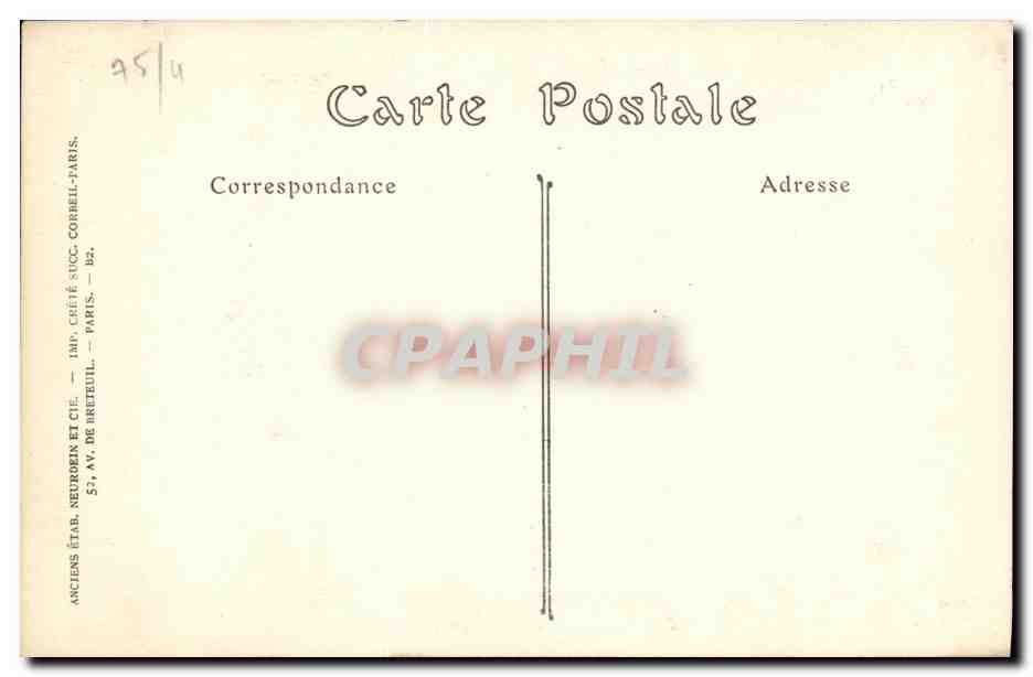 CPA Paris Notre Dame Portail de gauche Groupe de saints — Verso