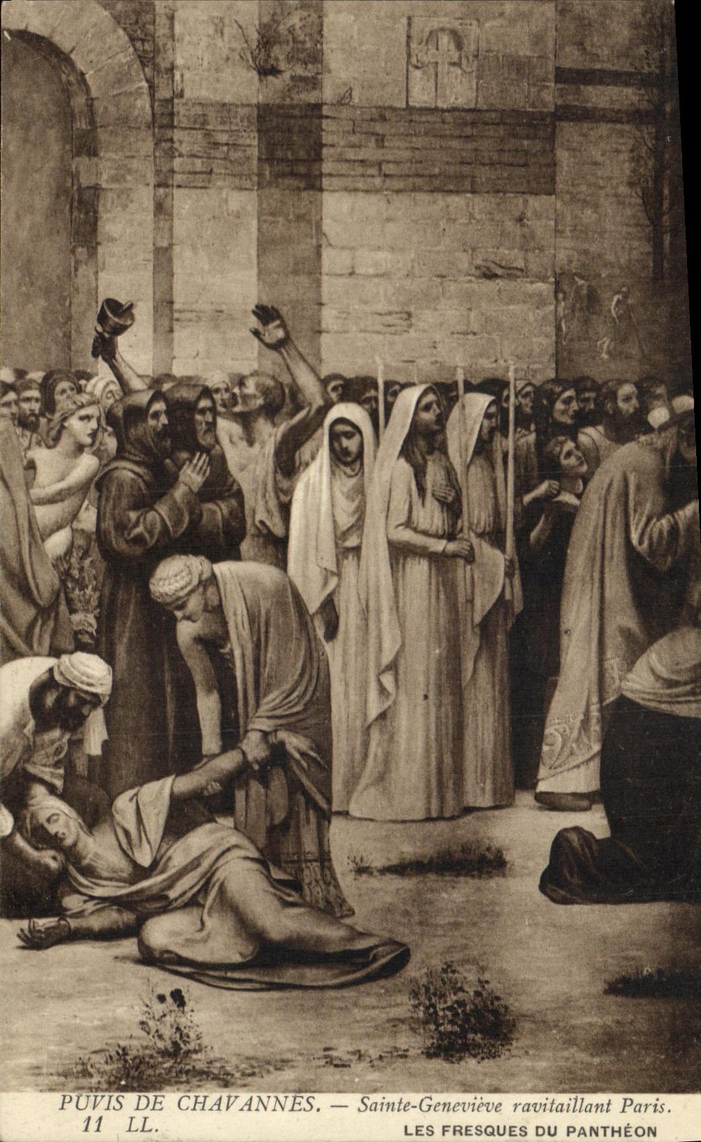 CPA Paris Puvis De Chavannes Sainte Geneviere Ravitaillant Paris Pantheon