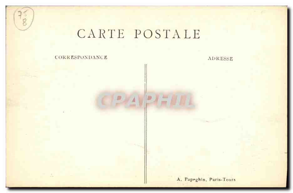 CPA Paris L Avenue des Champs Elysees et l Arc de Triomphe — Rückseite
