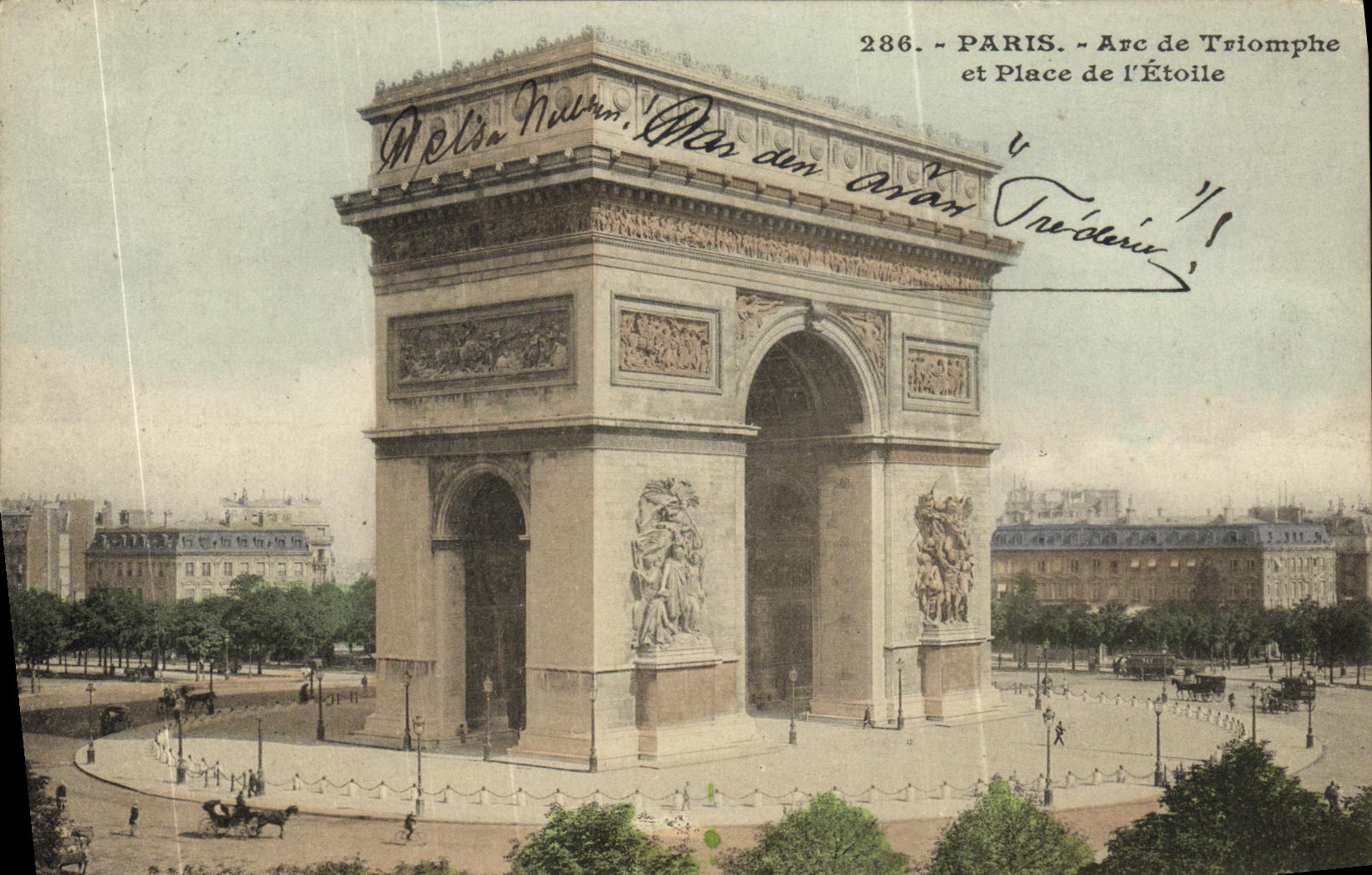 CPA Paris L Arc de Triomphe et Place de L Etoile