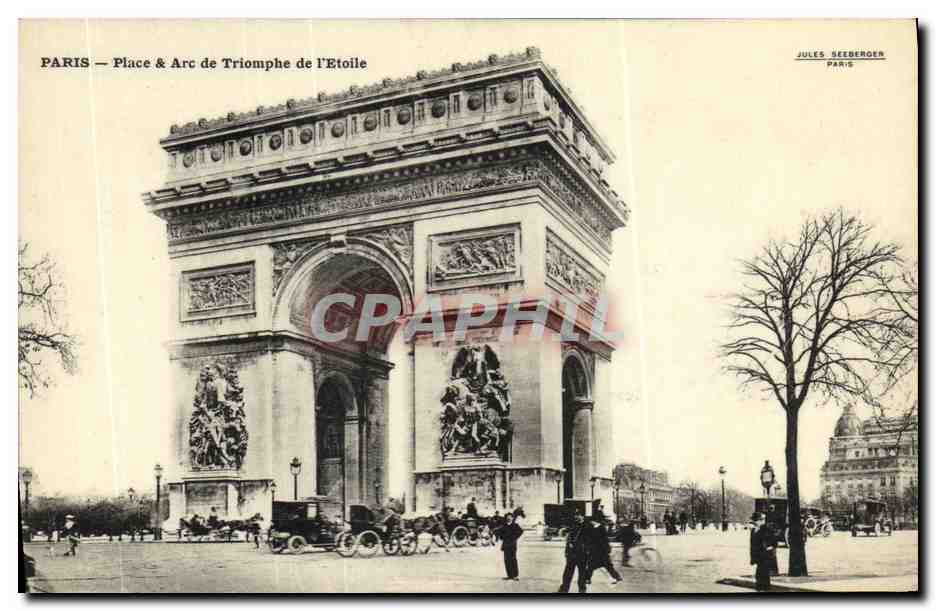 CPA Paris L Arc de Triomphe et Place de L Etoile