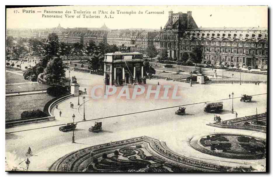 CPA Paris Panorama des Tuileries et l Arc Tromphe du Carrousel