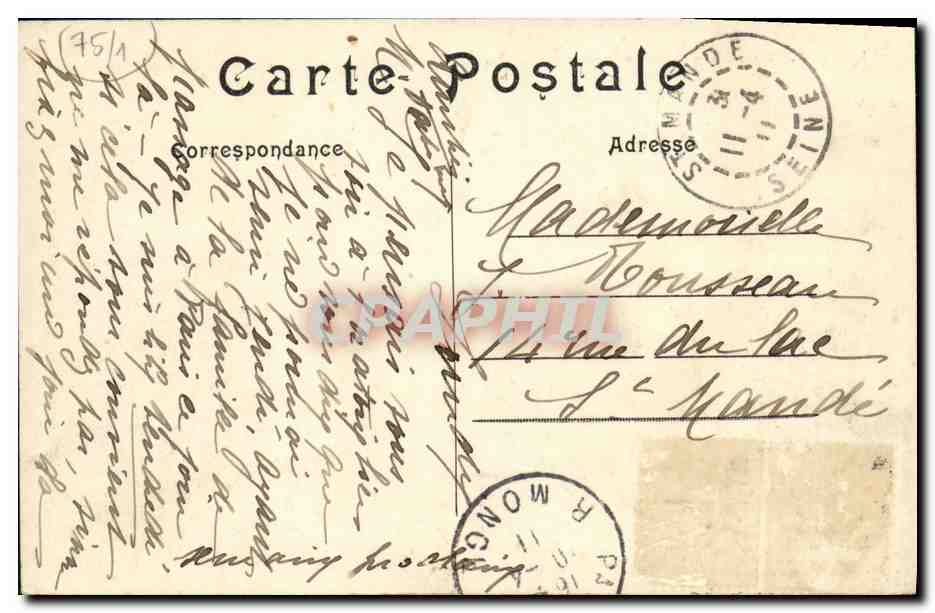 CPA Paris Panorama du Jardin de Tulieiries et de la Rue de Rivoli — Rückseite
