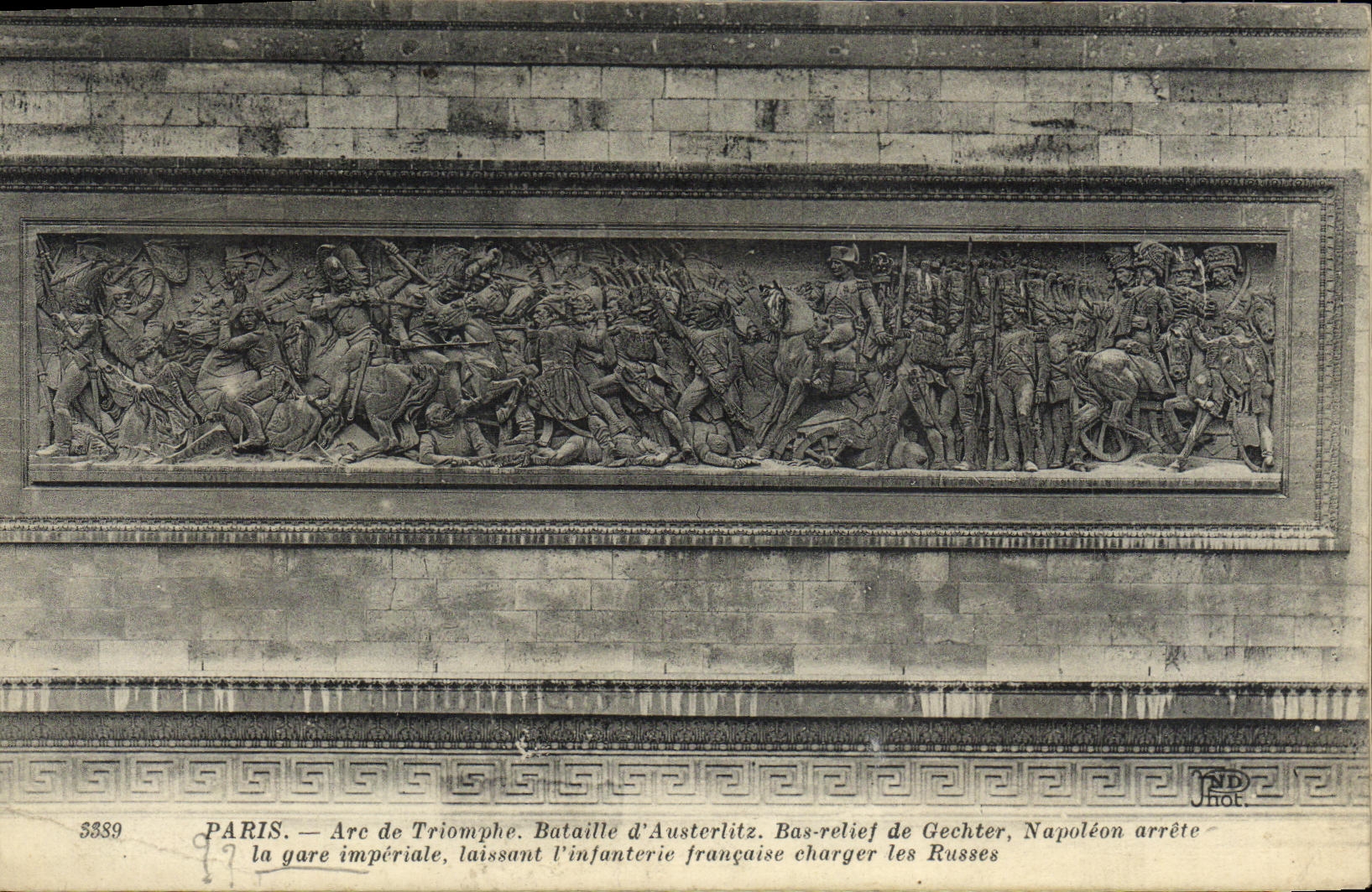 CPA Paris Arc de Triomphe Bataille d Austerlitz Bas relief de Gechter 