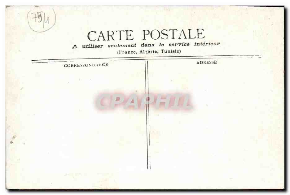 CPA Paris Le Conseil D Etat Place Du Palais Royal — Rückseite