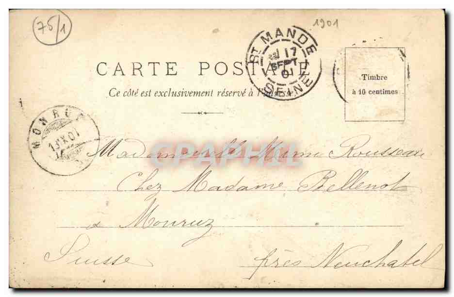 CPA Paris Ministere des Colonies — Rückseite
