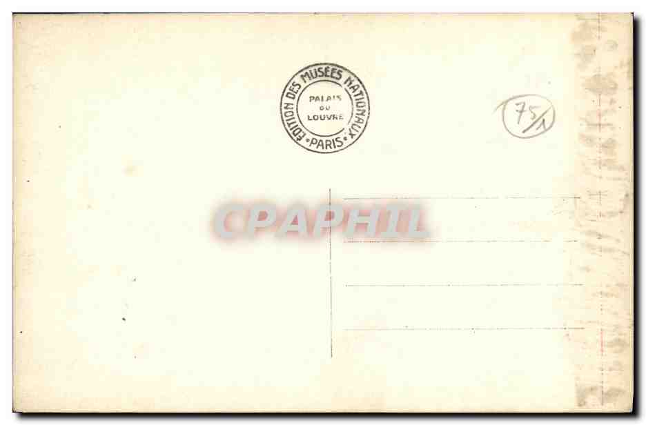 CPA Paris Musee Du Louvre Taureau aile a face humaine Palais de Sargon — Rückseite