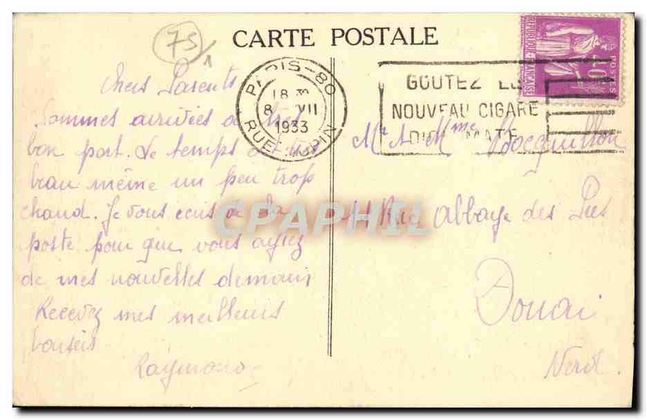 PARIS — Ansicht der Sieben Brücken vom Saint-Gervais — Ellen, n°123 — Rückseite