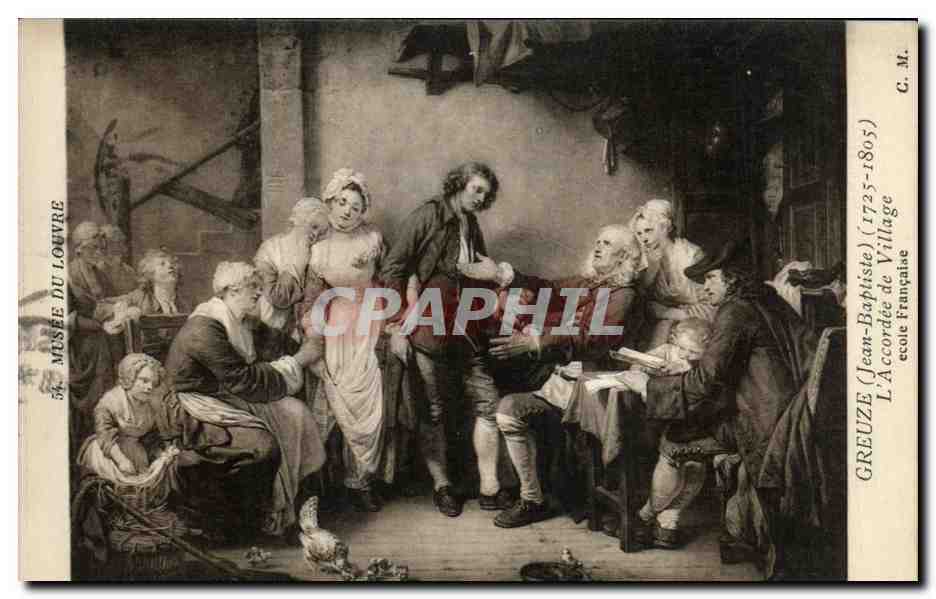 CPA Paris Greuze L accordee du village 