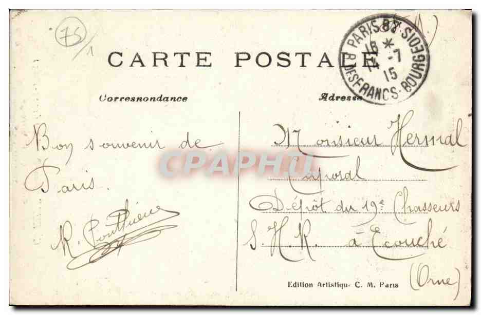 CPA Paris Greuze L accordee du village  — Verso