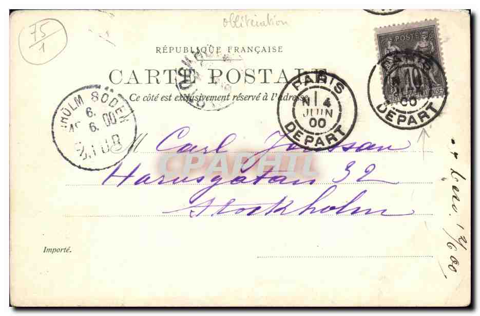 CPA Paris L Arc de Triemphe du Carrousel — Rückseite