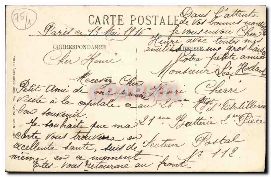 CPA Paris L Arc De Triomphe Du Carrousel Jardin des Tuileries — Rückseite