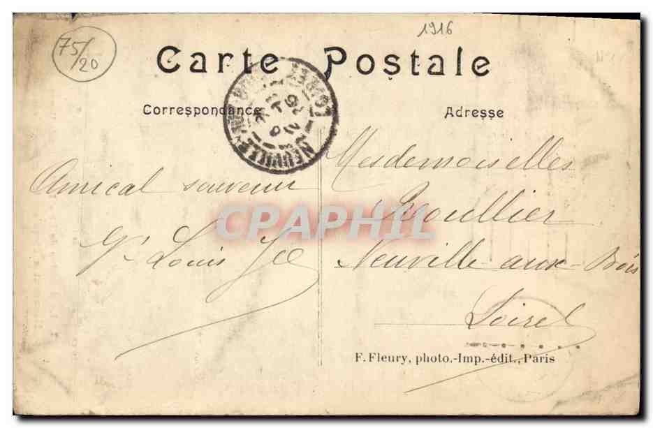 CPA Paris Le cimetiere du Pere Lachaise  — Verso