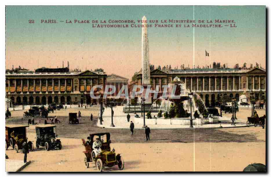 CPA Paris La Place De La Concorde Vue Sur Le Ministere De La marine