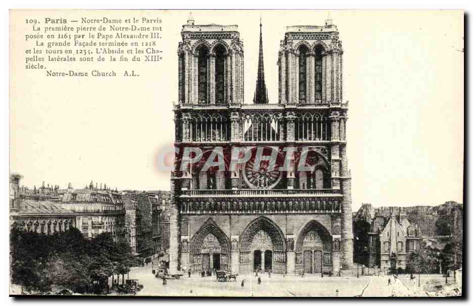 CPA Paris Notre Dame et le Parvis 