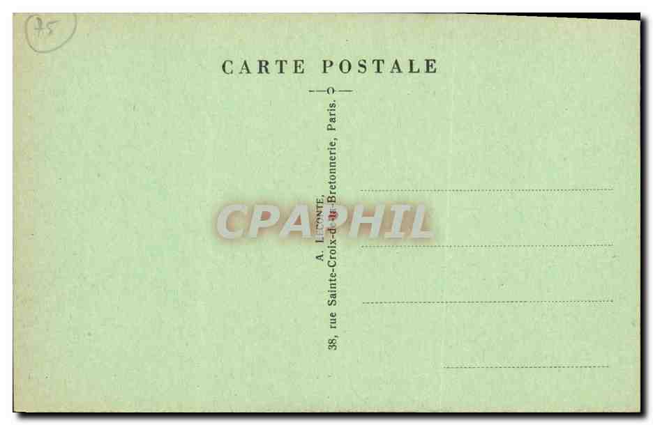 CPA Paris Ensemble de la Place de la Repnblique et L Hotel Moderne — Rückseite
