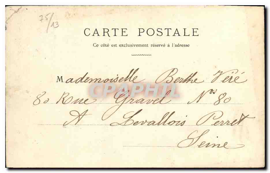 CPA Paris Gobelins Moise sauve des eaux — Rückseite