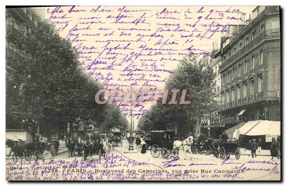 CPA Paris Boulevard des Capucines Vue prise Rue Caumartin 