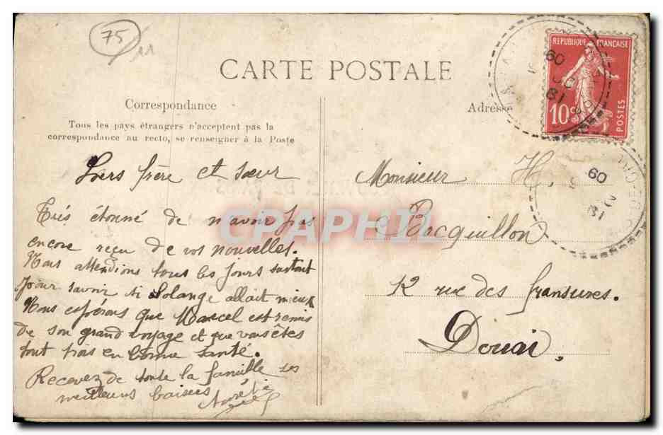 CPA Paris Souvenir 9eme  — Verso