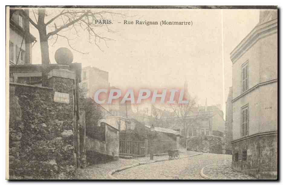 CPA Paris Rue Ravignan Montmartre