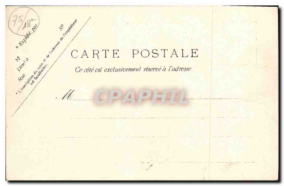 CPA Paris Rue Ravignan Montmartre — Rückseite