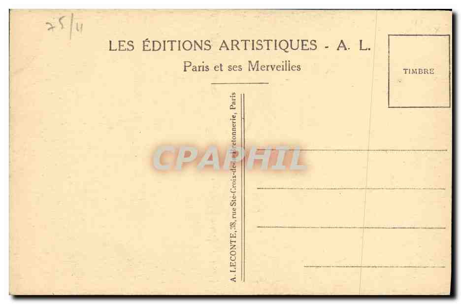 CPA Paris Notre Dame Portail central  — Rückseite