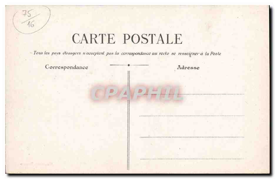 CPA Paris Le Trocadero Facade — Verso