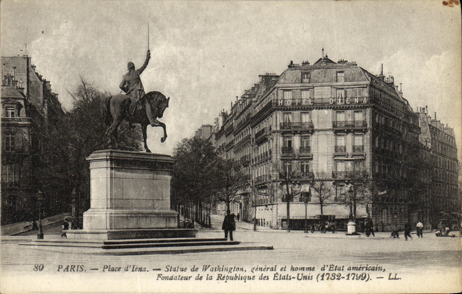 CPA Paris Place d Iena Statue de Washington 