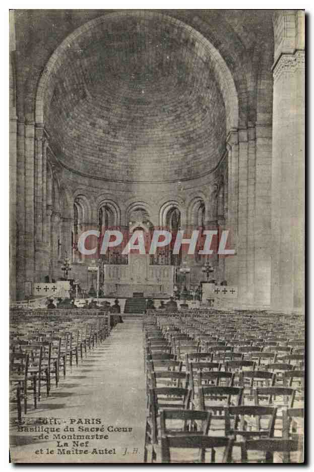 CPA Paris Du Sacre Coeur de Montmartre La nef et le maitre autel