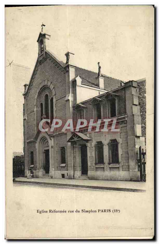 CPA Paris Eglise Reformee rue du Simplon