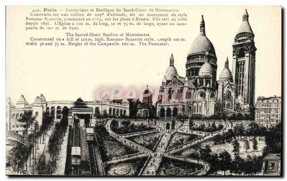 CPA Paris Funiculaire Basilique du Sacre Coeur de Montmartre