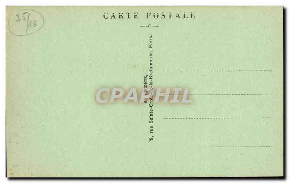 CPA Paris Funiculaire Basilique du Sacre Coeur de Montmartre — Rückseite