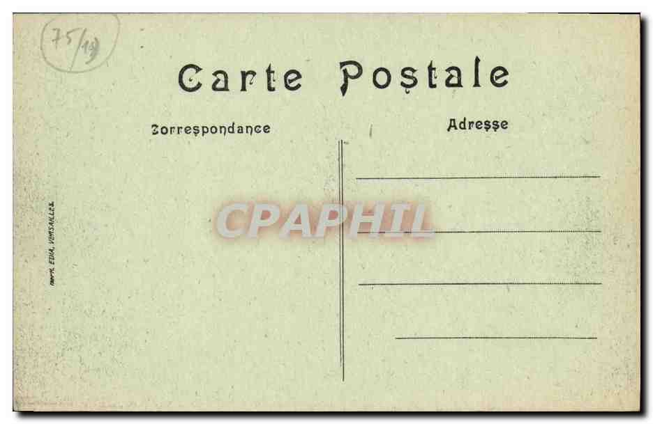 CPA Paris Parc des Buttes Choumont La Passerlle et le Belvedere — Verso