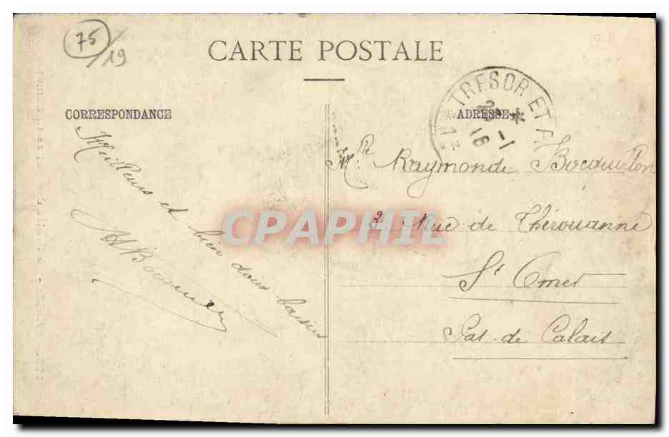 CPA Paris La Grotte des Buttes Chaumont — Verso