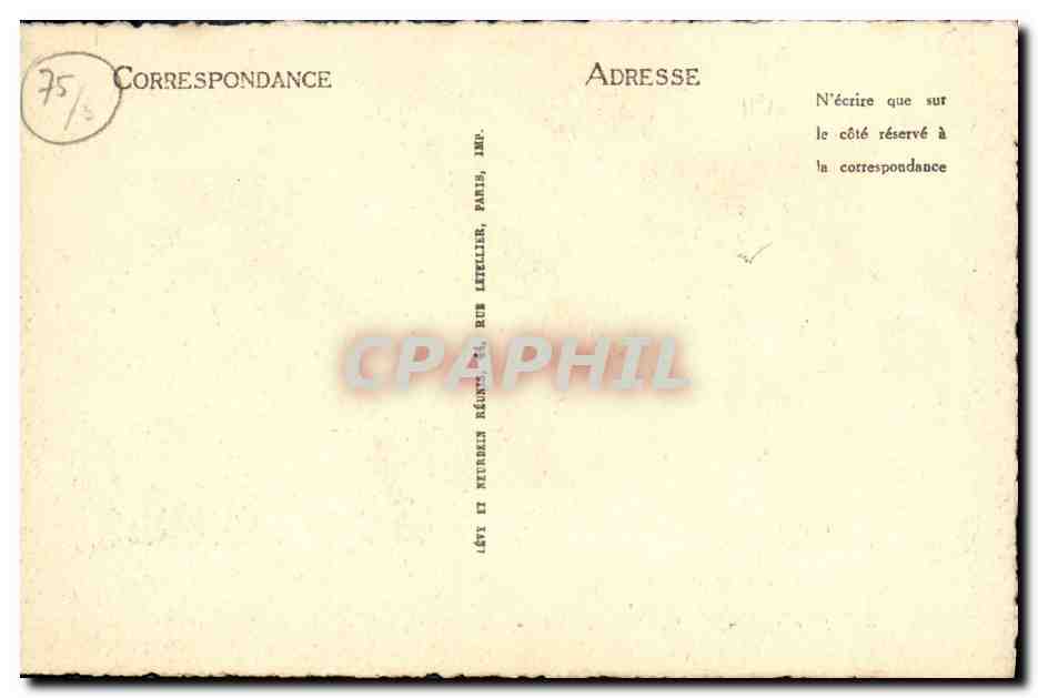 CPA Paris Ancien La Place et le Pont de la Concorde au Debut du Regne de Louis Philippe — Rückseite