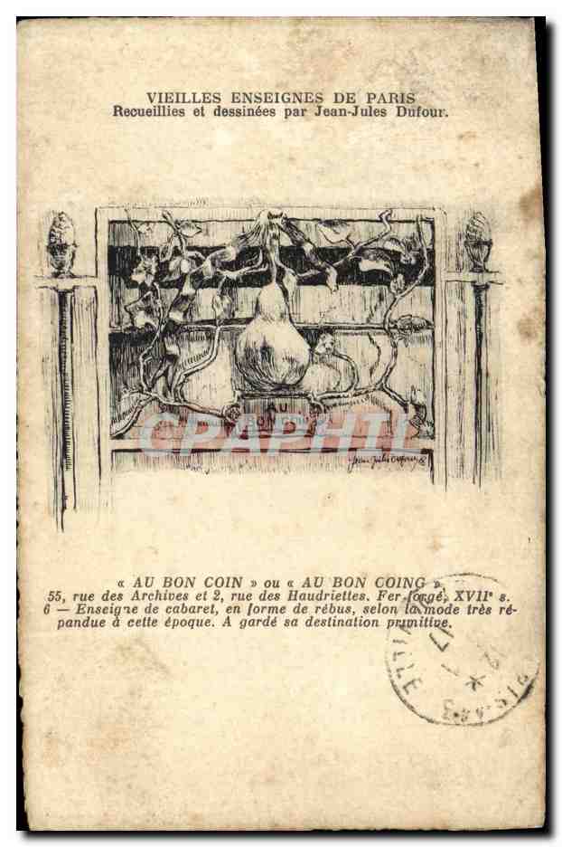 CPA Paris Vieilles Enseignes De Paris Au bon Coin Peche