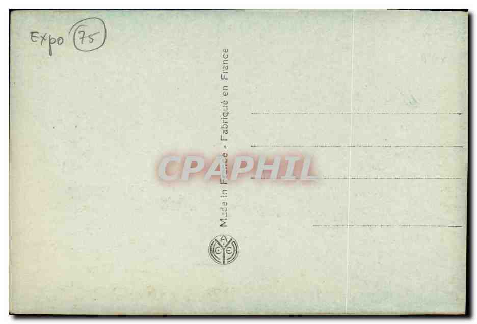 CPA Exposition des arts Decoratifs Paris Vued e nuit — Rückseite