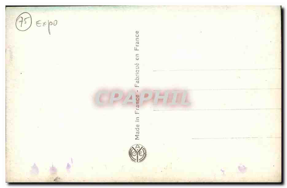 CPA Exposition des arts Decoratifs Paris  — Verso