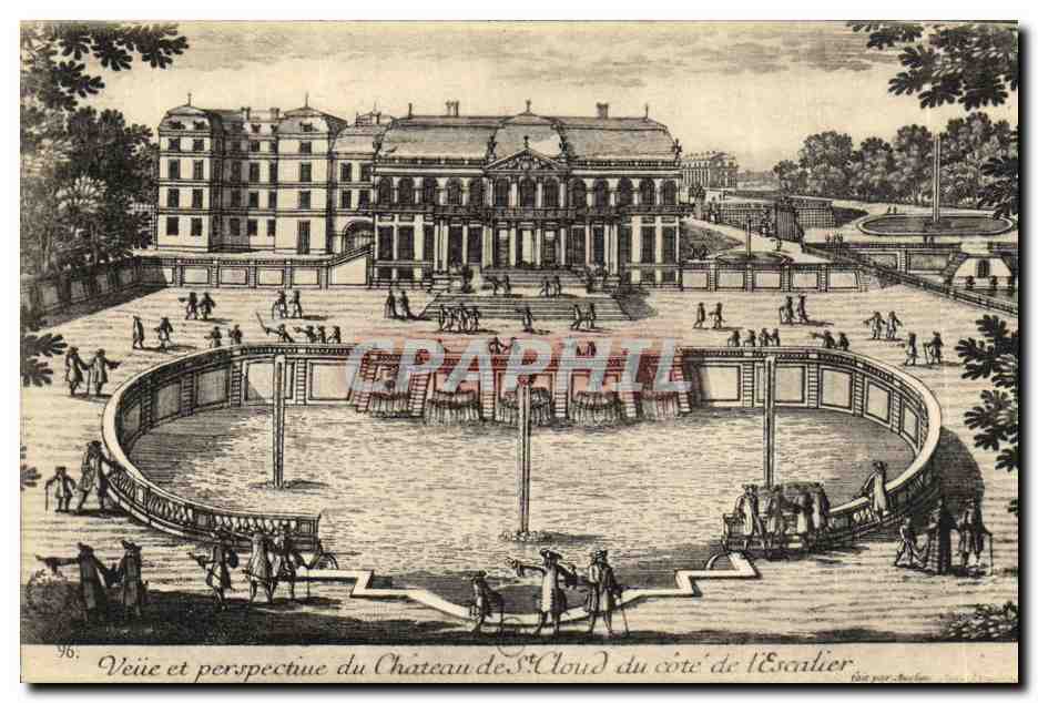 CPA St Cloud Veue et Perspective du Chateau du Cote de l escalier