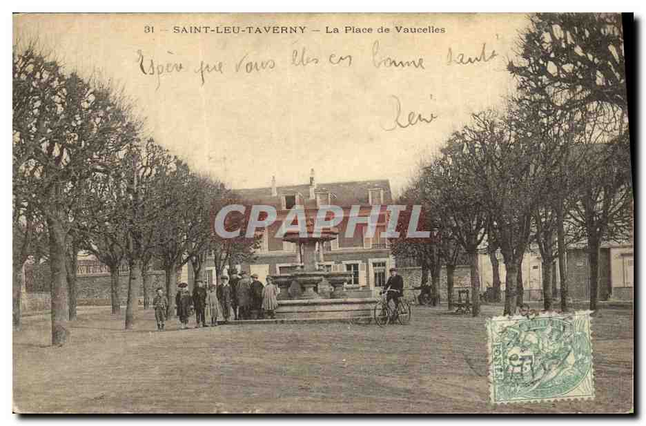 CPA Saint Leu Taverny La Place Vaucelles Enfants
