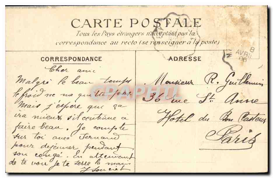 CPA Saint Leu Foret De Le Chateau de la Chasse — Back