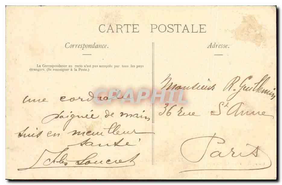 CPA Saint Leu Taverrny La Mairie — Back