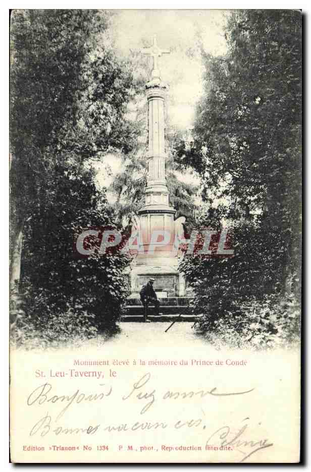 CPA Saint Leu Taverny Monument eleve a la memoire du Prince de Conde