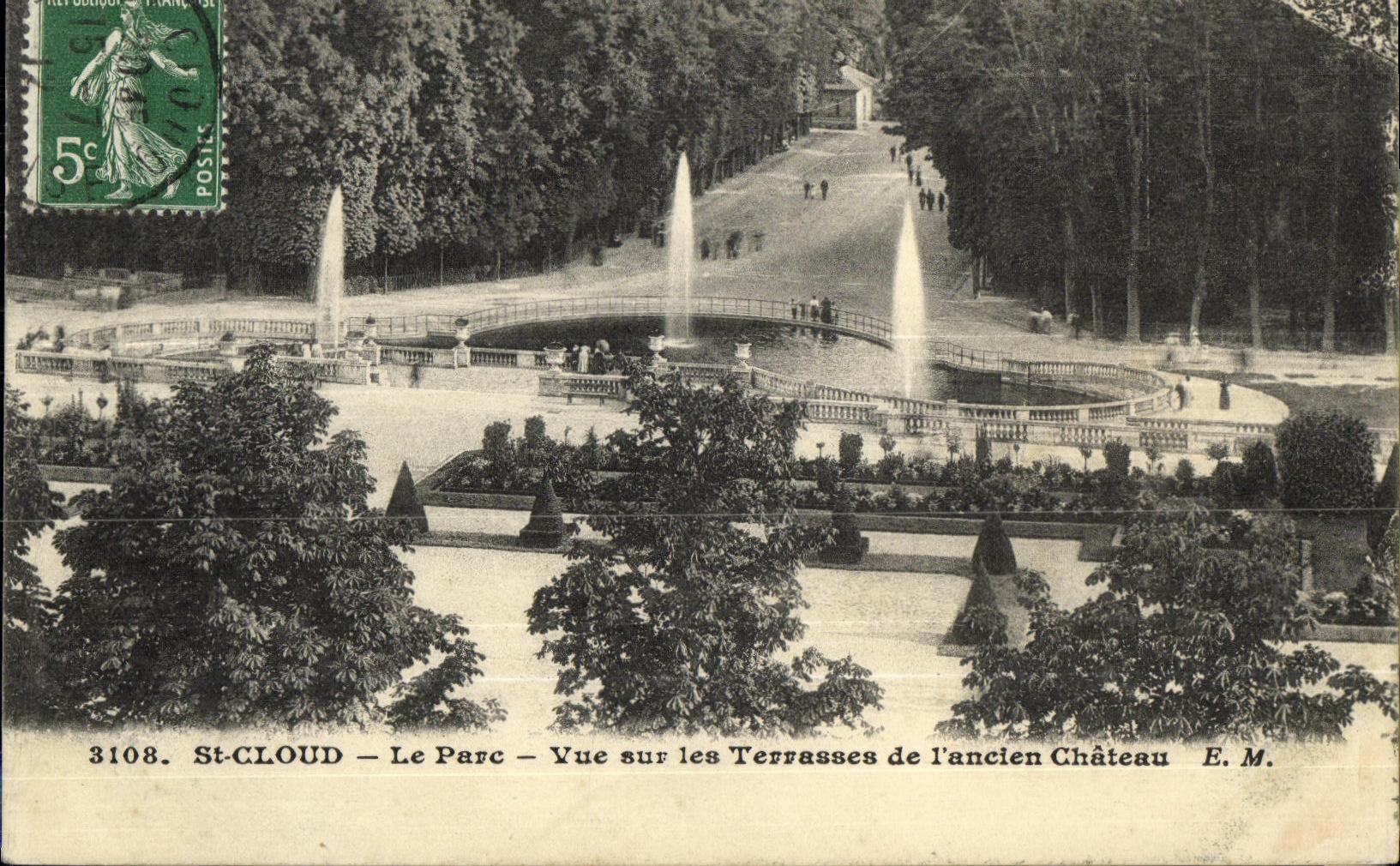 CPA Saint Cloud La Parc Sur les Terrasses de L Anclen chateau