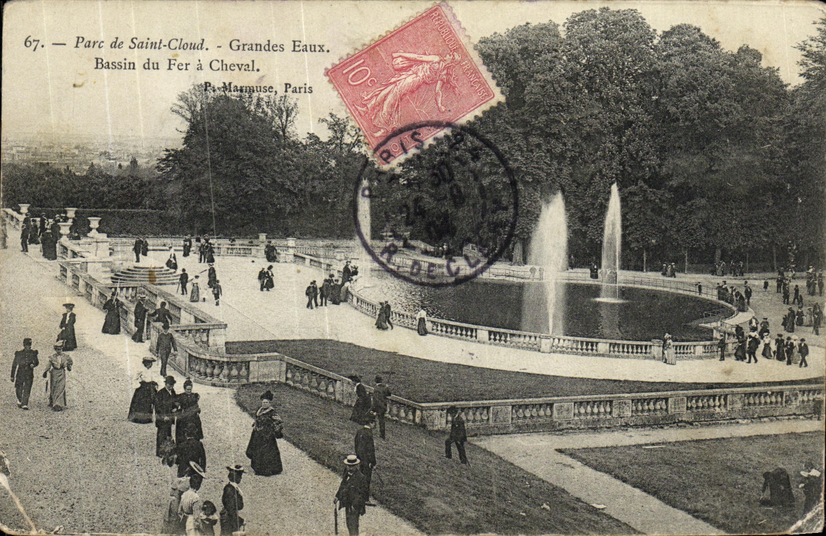 CPA Saint Cloud Grandes Eaux Bassin du Fer Cheval