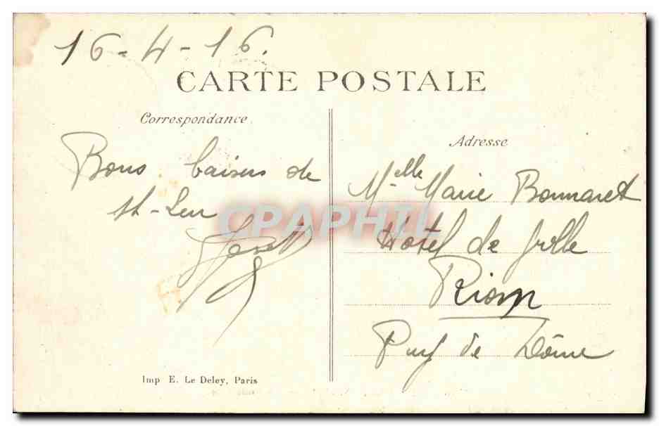 CPA Saint Leu La Feuilleraie — Back