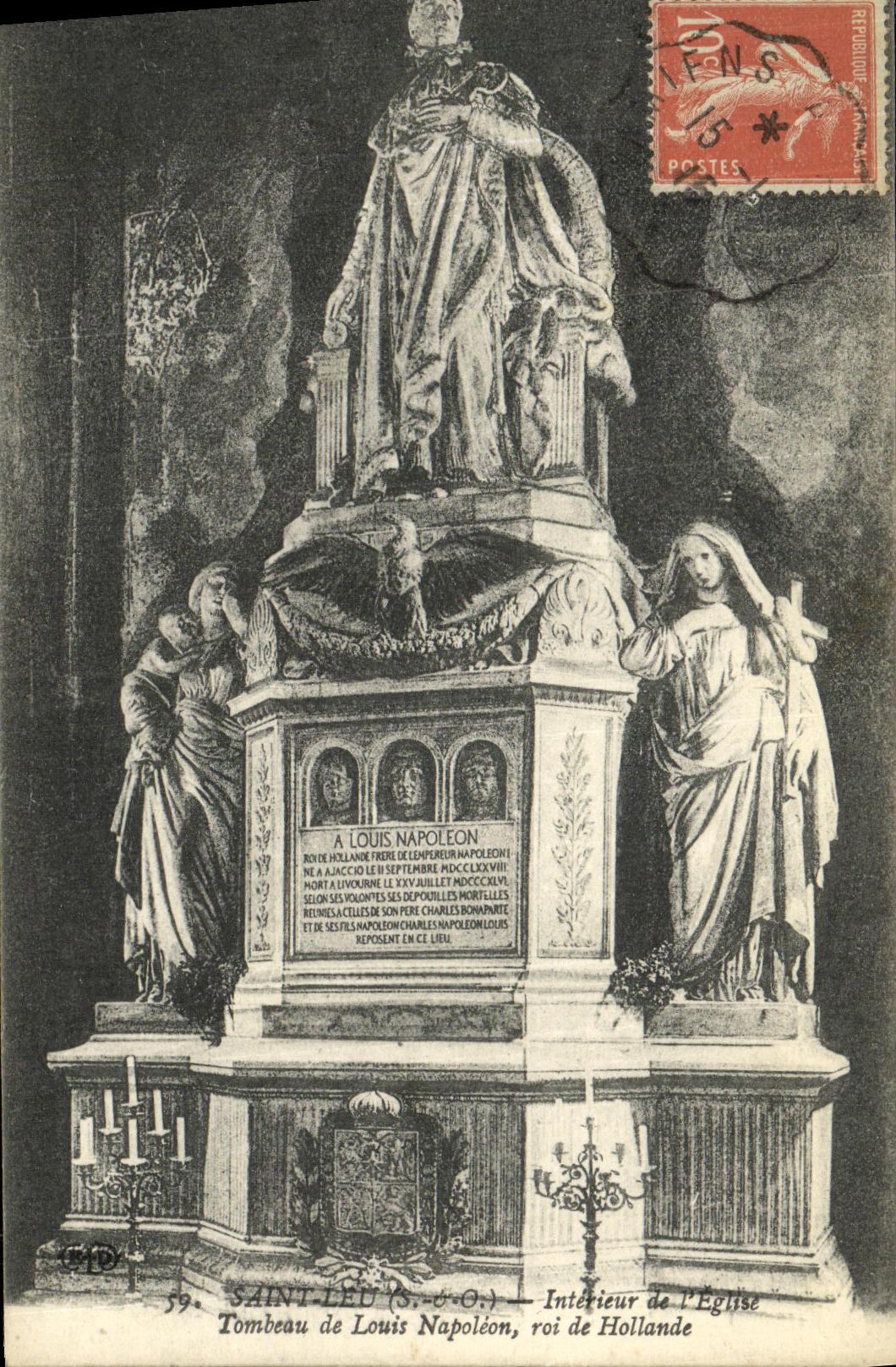 CPA Saint Leu Interieure de L Eglise Tombeau de Louis Napoleon Roi de Hollande